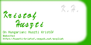 kristof huszti business card