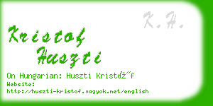 kristof huszti business card